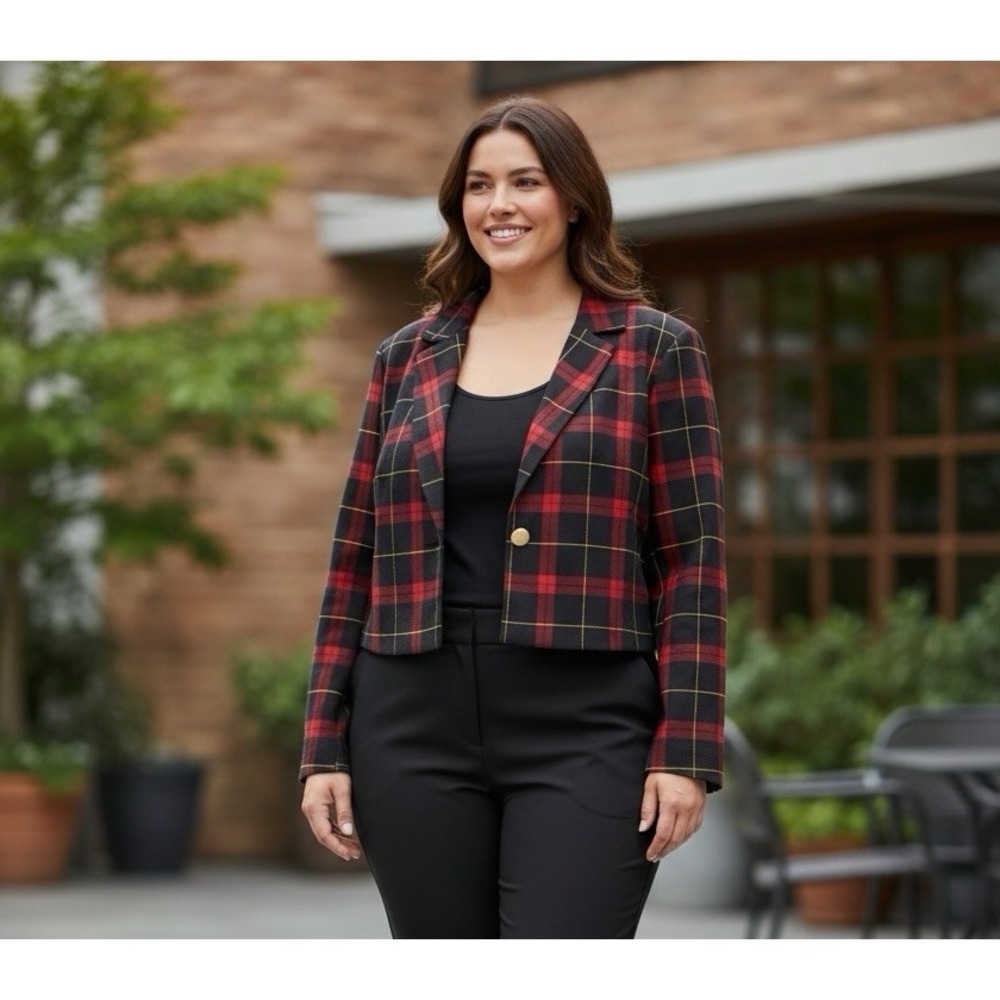 Torrid X Betsey Johnson Women's Plus 2 18X10 New Lux Ponte Bolero Blazer‎ Red
